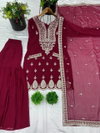 Tew Heavy Georgette Embroidery Work Top With Sharara Dupatta Online Wholesale